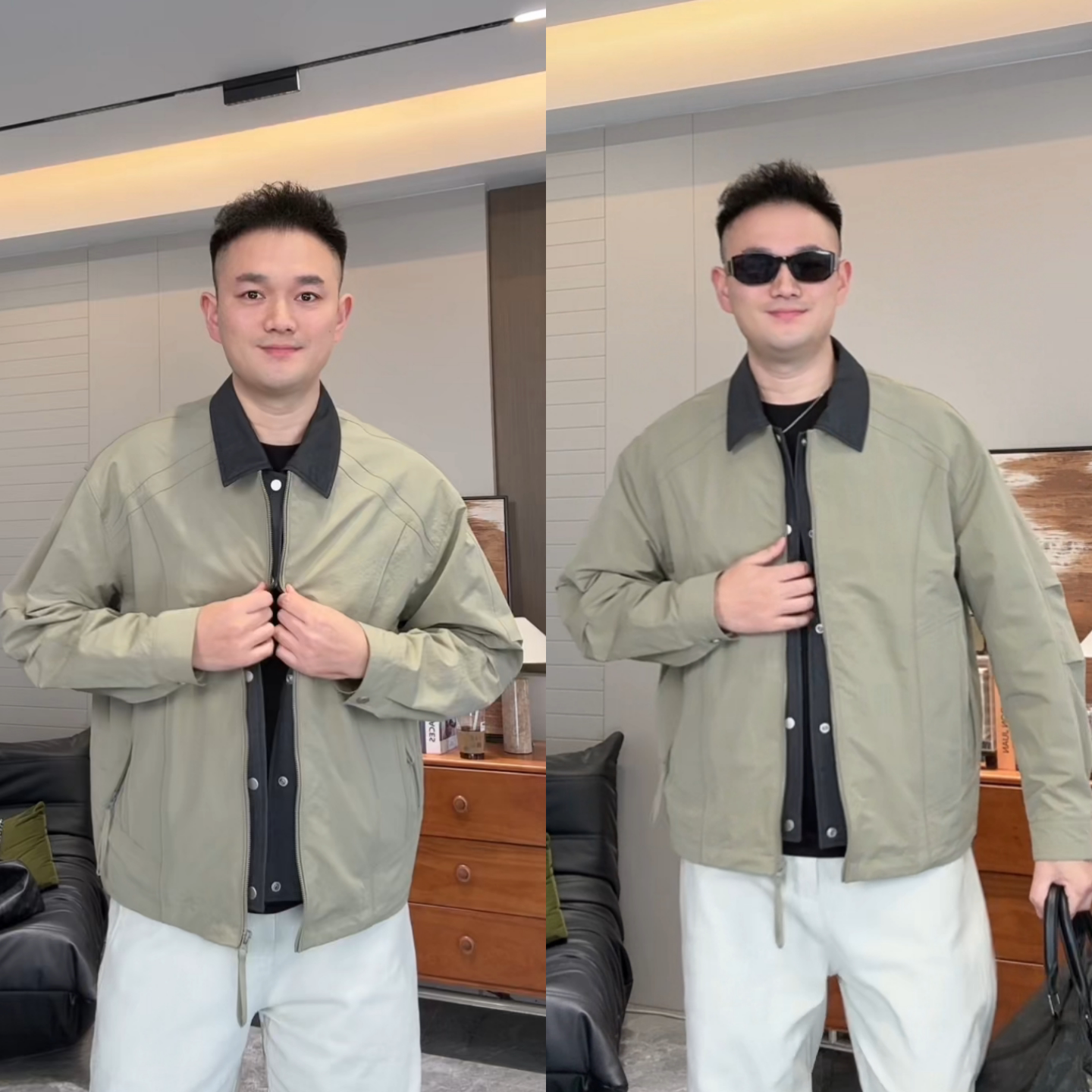 2026年春季新款休闲风翻领夹克男士百搭潮流宽松款工装外套高级感