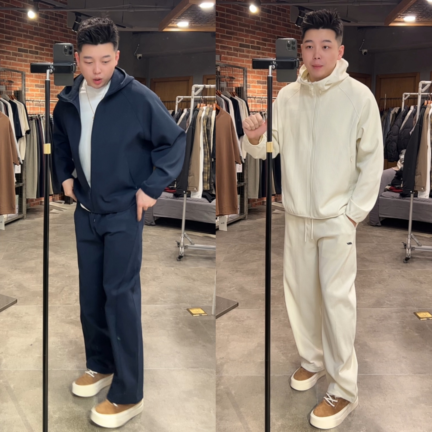 2026年春季新款男休闲套装连帽外套长裤两件套潮流时尚百搭款穿搭