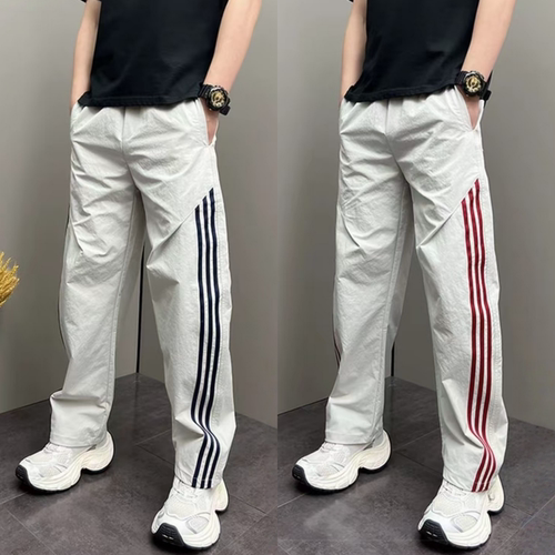 男士通勤微弹条纹直筒休闲裤