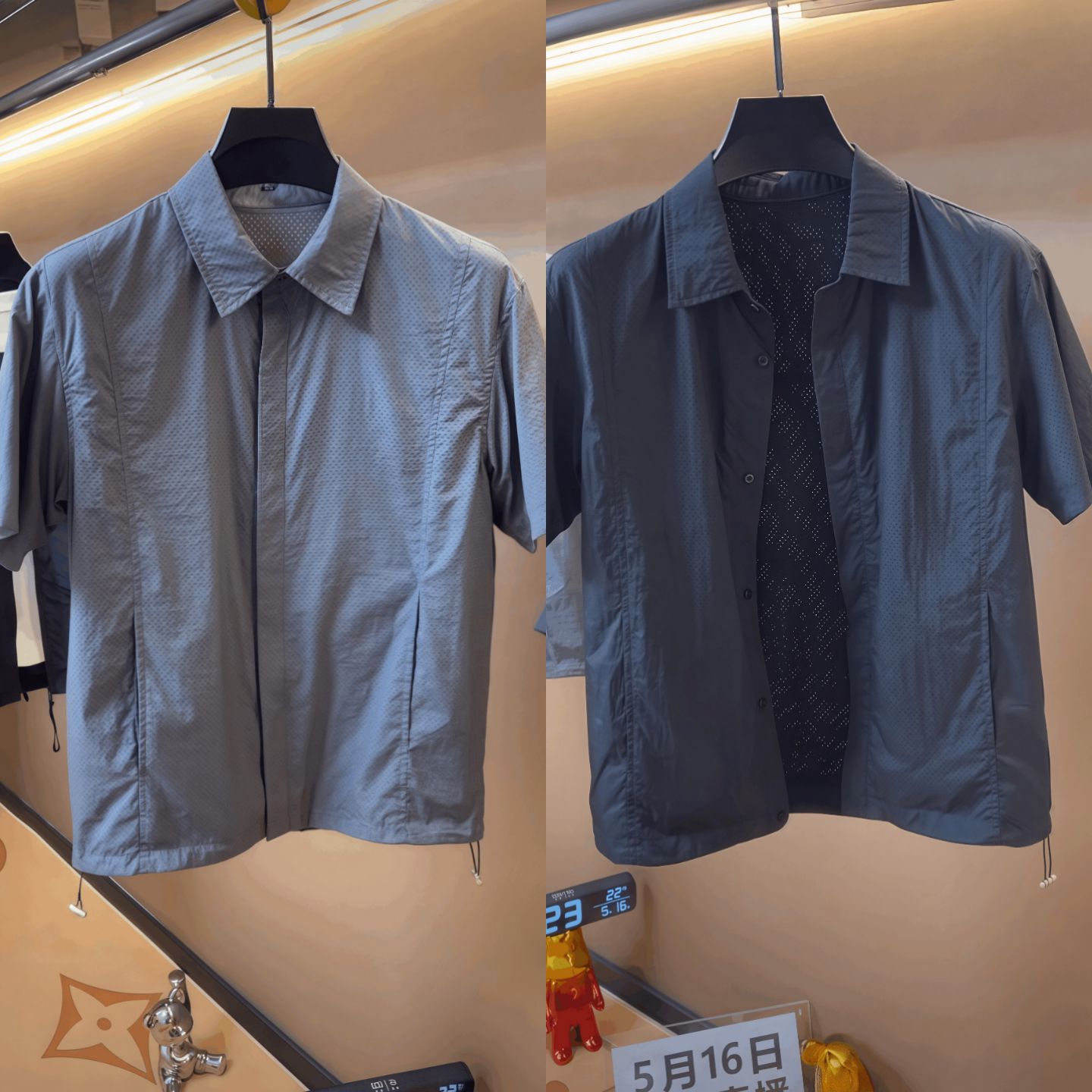 夏季新款男士老钱风翻领透气网眼POIO短袖户外商务百搭衬衫T恤潮