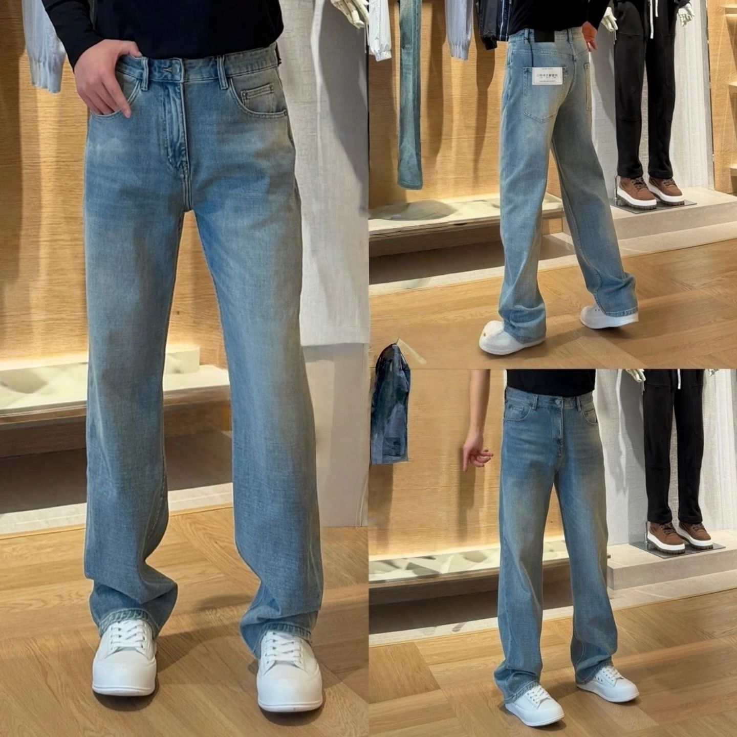 休闲直筒牛仔裤男士2026春季新款宽松百搭高级感蓝色长裤春季新款