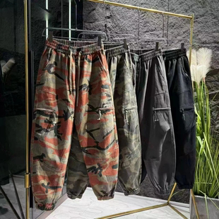 复古迷彩工装 休闲大口袋束脚裤 百搭男士 冬季 长裤 美式 潮流厚款 新款