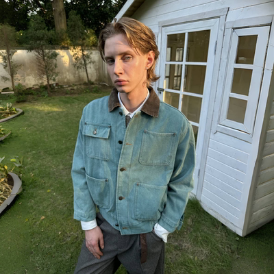 秋季美式复古潮流翻领夹克高级感