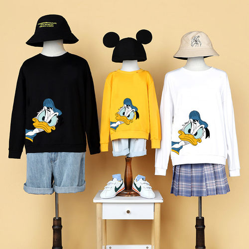 儿童卫衣唐老鸭外套纯棉秋冬加绒