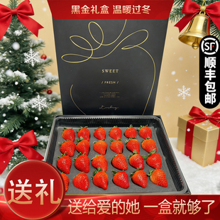 正宗丹东99草莓红颜九九新鲜大草莓草莓新鲜黑金礼盒送礼特大果
