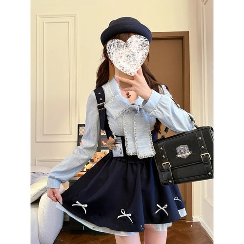 学院风JK制服套装甜美可爱蝴蝶结