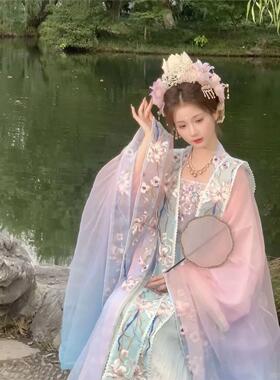 宋制汉服女霞帔余音重工刺绣夏季轻薄大袖国风妆造馆绝美古风渐变