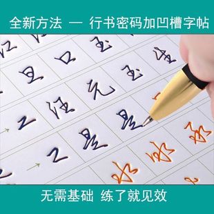 张神农数字化行书百家姓笔画分解公式密码控笔字帖成人初学者凹槽