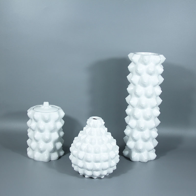 简约现代树脂储物罐花瓶装饰品客厅酒店展厅家居摆件轻奢时尚工艺