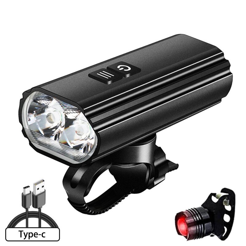 2t6自行车前灯 type-c充电户外led夜间骑行巡逻探险灯