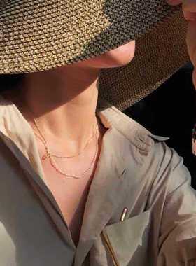 1.5-1.8mm天然淡水baby珍珠项链14k包金锁骨链颈链可调节