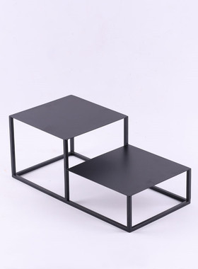 新款黑色金属小型铁架底座软装工艺品玄关式盆景盆栽铁艺置物