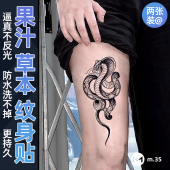 纹身贴草本半永久女防水持久暗黑蛇果汁高级感花臂贴纸 两张