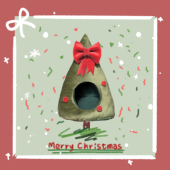 绿绿圣诞鼠圣诞树窝秋冬保暖仓鼠荷兰猪兔子金丝熊刺猬鹦鹉鸟花枝