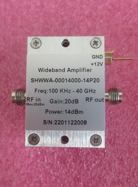 100KHz-40GHz 20dB增益 14dBm功率 1.85mm母 射频宽带系统放大器