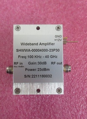 100KHz-40GHz 30dB增益 23dBm功率 2.4mm母 射频 中功率放大器
