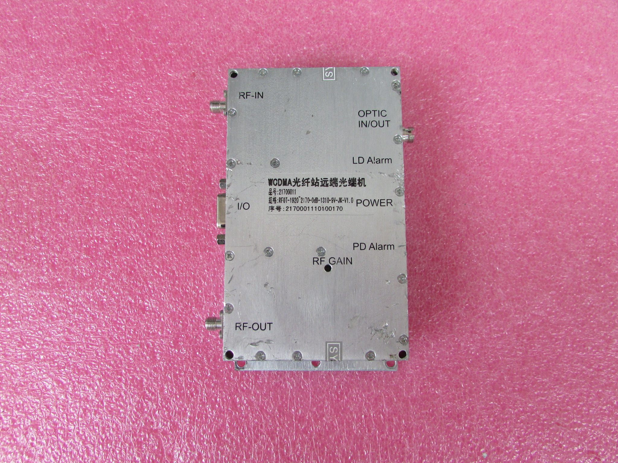 进口RFOT-19202170-0dB-1310-9V-JK-V1.0 WCDMA光纤站远端光端机