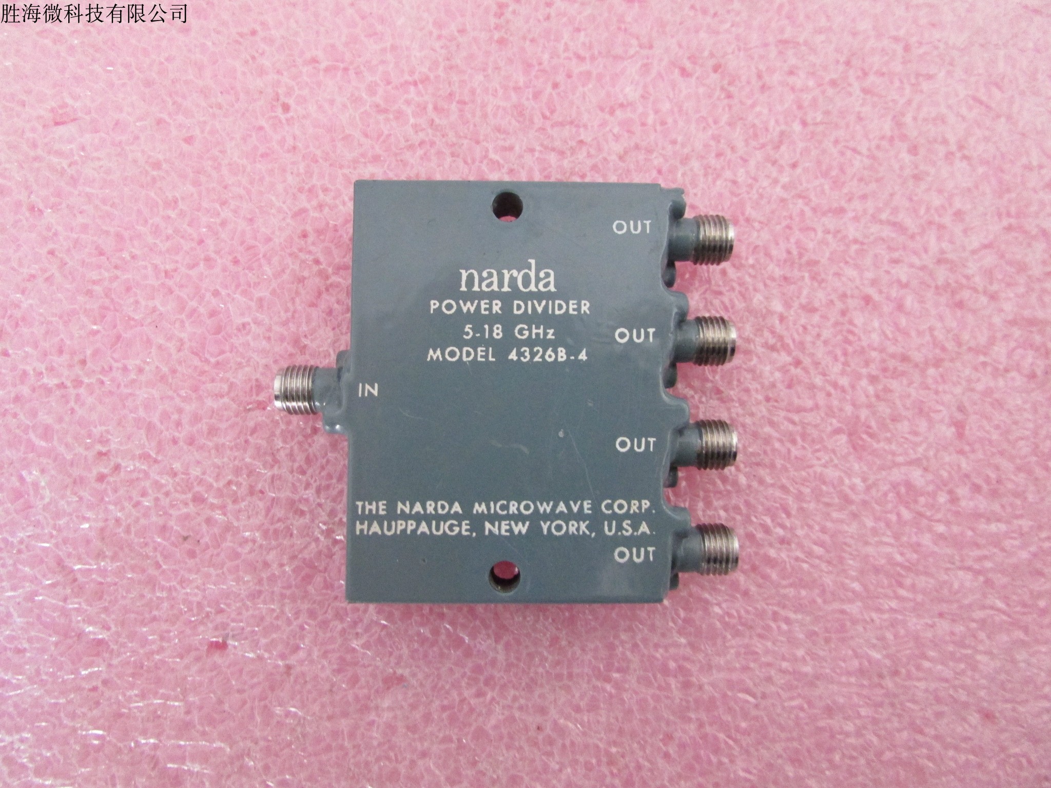 4326B-4 Narda 0.5-19GHz SMA 30W一分四 射频微波同轴功率分配器