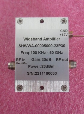 100KHz-50GHz 30dB增益 23dBm功率 1.85mm母 射频宽带功率放大器