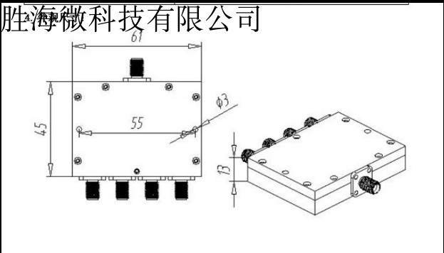 10-1000MHz 5W SMA RF 射频微波同轴 4路 功分器 频率可定做 厂家承若质量保修1年，请放心购买   型号：    50欧姆   6dB  功分器   SPECIFICATIONS Frequency Range:  10 - 1000 MHz Insertion Loss: