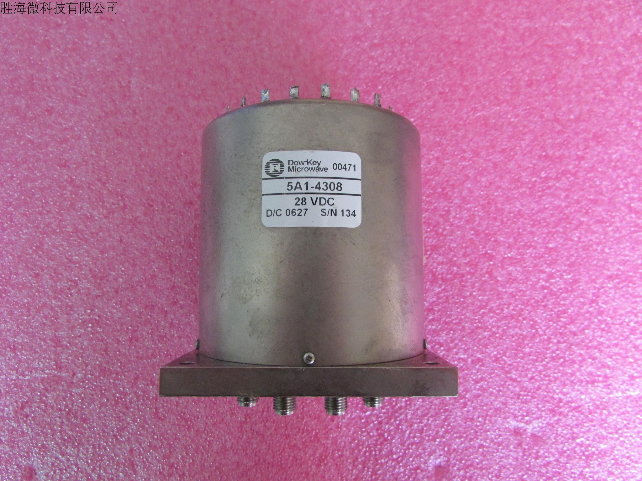 DOW-KEY 进口 5A1-4308  DC-18GHz SMA 28V  SP10T 300W 射频微波高功率同轴开关 频率范围：DC-18GHz  插损：0.6dB (max) 隔离度：70dB 工作电压：28V 控制