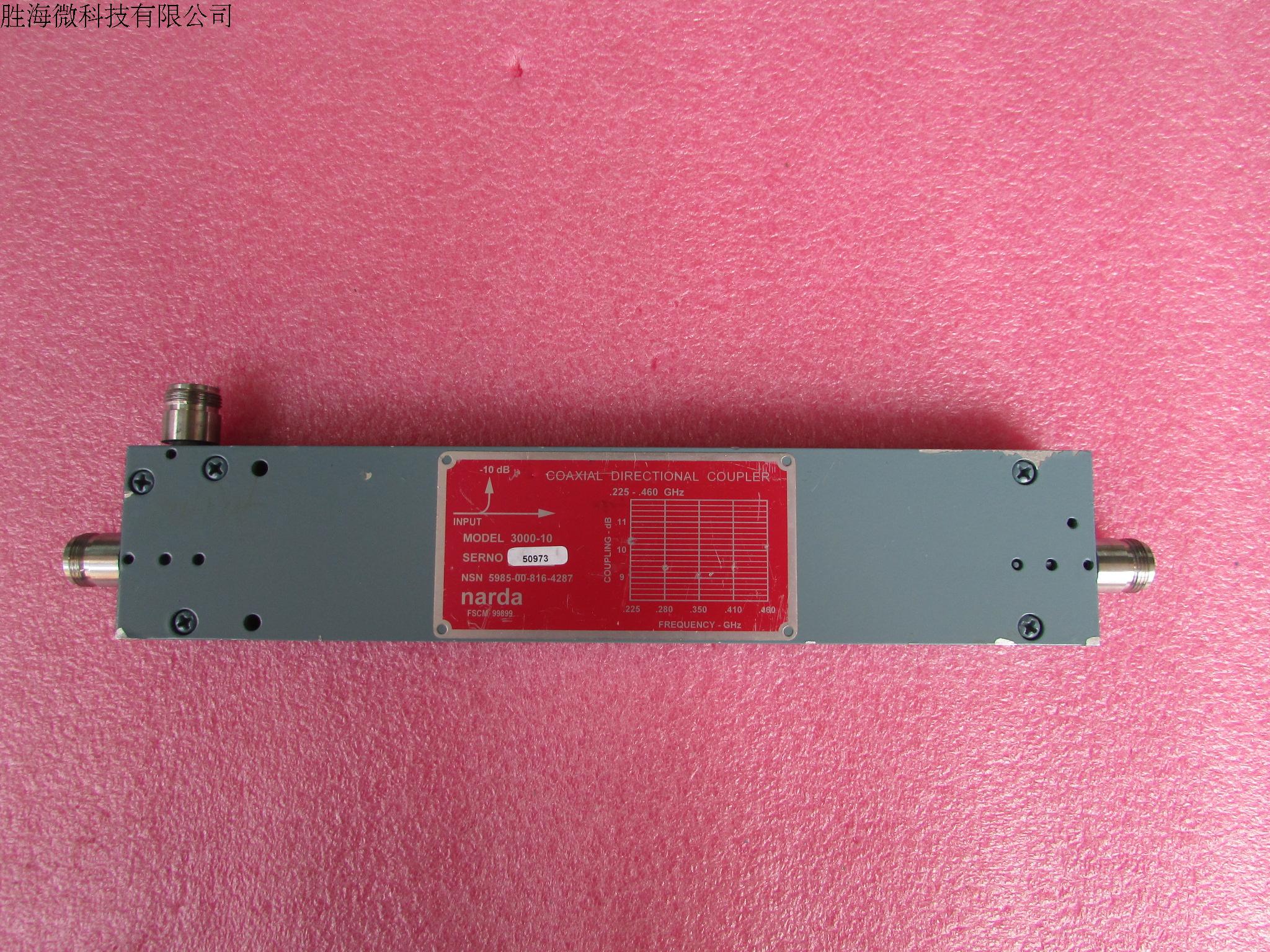 3000-10 narda 225-460MHz 10dB N 500W 大功率高功率定向耦合器