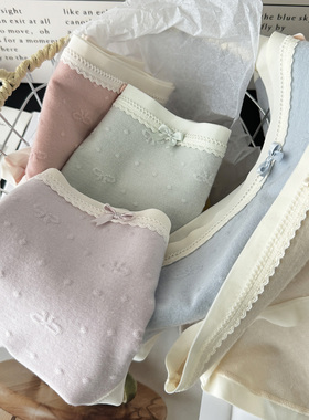 彩田磨毛内裤25年秋冬新款女士中腰三角裤暖感蝴蝶结柔软10A抗菌