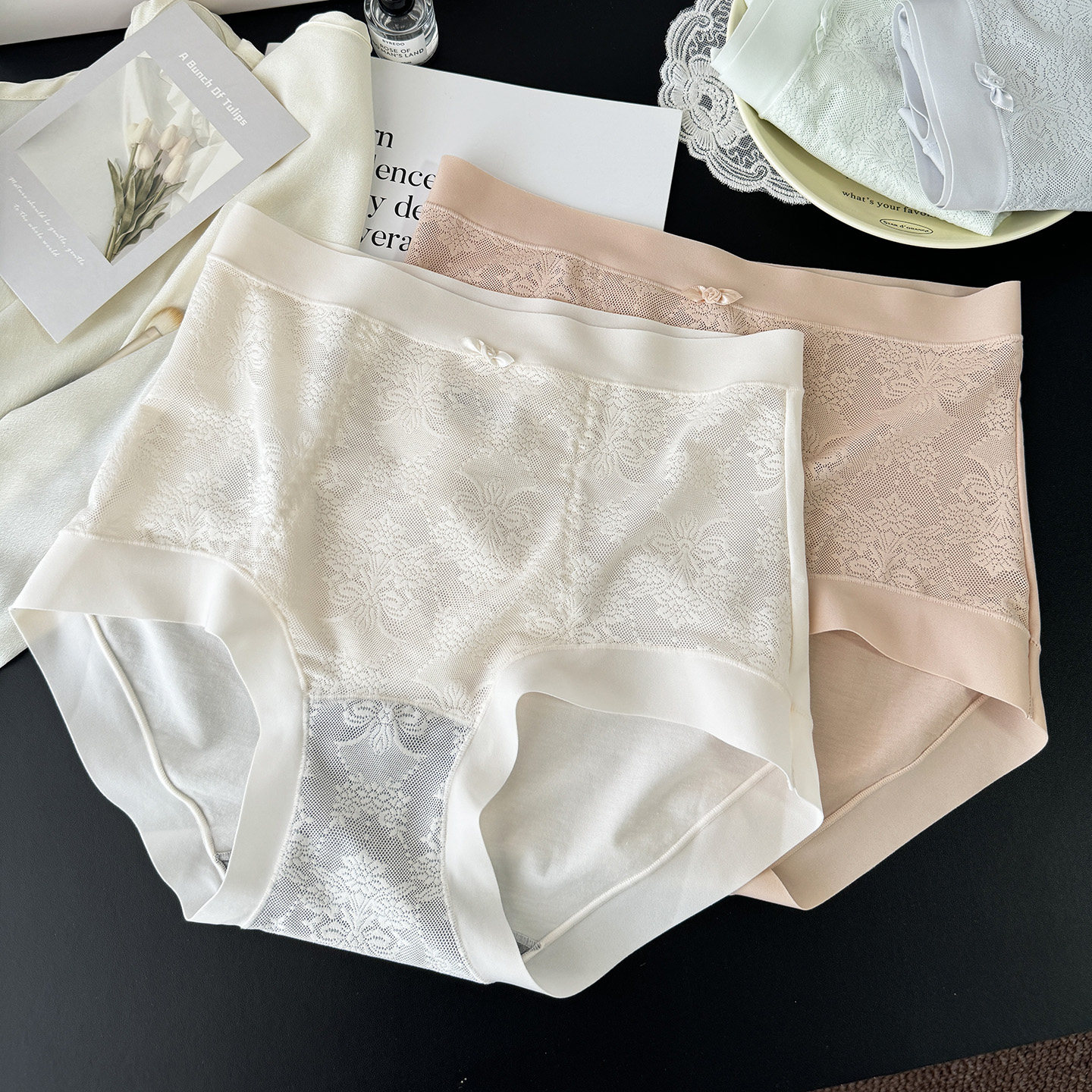 彩田内裤女秋新款蕾丝拼接莫代尔棉质轻奢性感轻收腹高腰三角裤,女士内衣/男士内衣/家居服,女三角裤,淘宝优惠券,粉丝福利购,淘宝优惠卷
