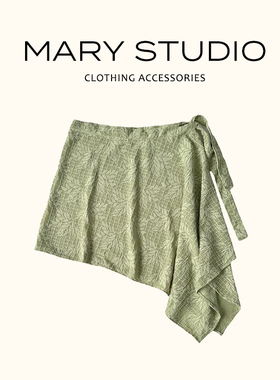 2026年春季不规则绑带屁帘半身裙女抹茶绿百搭叠穿小个子短裙气质