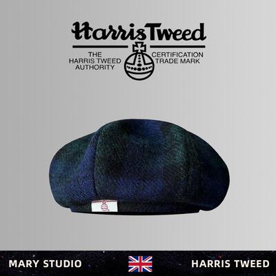 HarrisTweed粗花呢贝雷帽纯羊毛