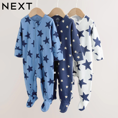 英国NEXT进口婴儿星星纯棉睡衣