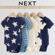 英国NEXT进口婴儿星星短袖 包屁衣宝宝纯棉包臀三角爬服baby连身衣