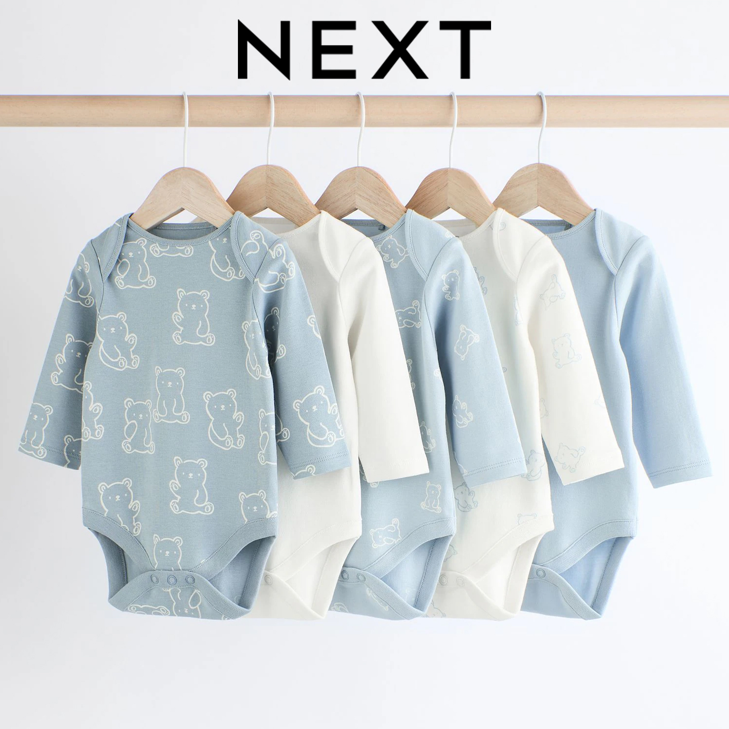 英国NEXT进口小熊婴儿长袖连身衣