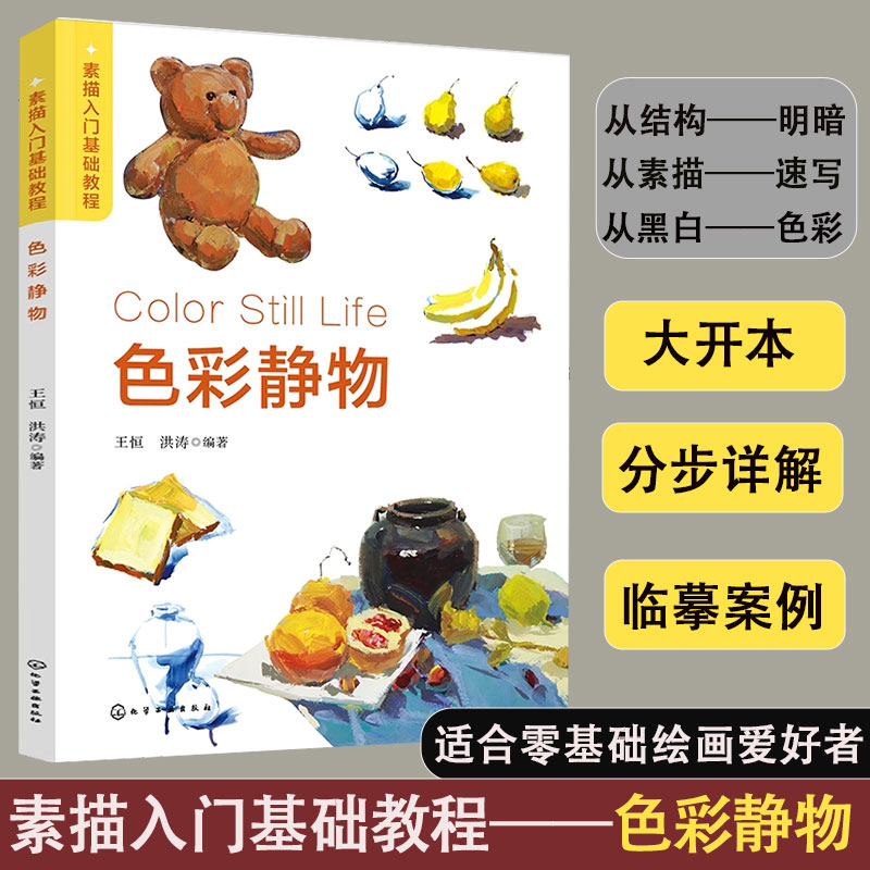 正版 素描入门基础教程 色彩静物 零基础绘画爱好者入门自学技法书 静物单体多角度分布示范 临摹学习书 艺术院校学生学习图书籍