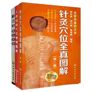 全3册 针灸穴位全真图解 人体经络穴位使用图册 靳三针速记手册 中医养生艾灸推拿人体穴位经络组穴处方临证取穴配穴法针灸学书籍