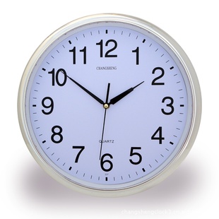 常胜钟表厂挂钟厂家直销可出口14英寸素雅挂钟圆形挂钟石英时钟简