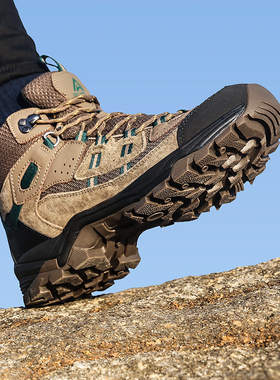 悍途登山鞋男春秋新款透气防滑户外休闲运动鞋轻便徒步耐磨作训鞋