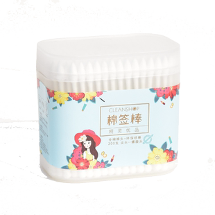 柯灵优品无菌棉签尖头儿童婴儿化妆掏耳眼线一次性棉签盒装200支