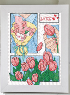 节日钻石贴画送情侣闺蜜生日礼物创意diy手工材料包带框厂家