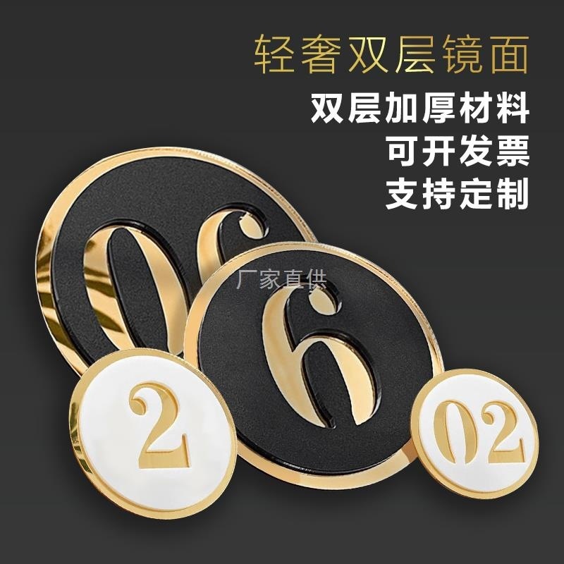 镂空号码门牌家用酒店房间楼层指示牌饭店亚克力创意数字