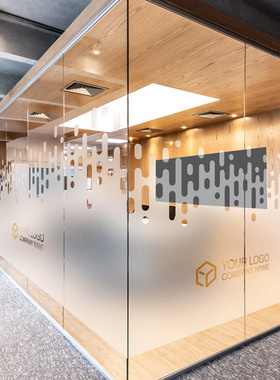 高档办公室简约静电透明镂空玻璃门贴纸隔断墙防窥视磨砂贴膜定制