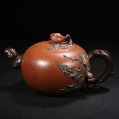 库存老壶赔钱处理宜兴紫砂壶名家纯手工寿桃壶原矿紫砂杯茶具