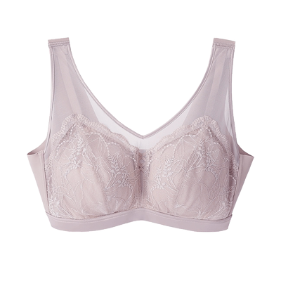 优幕桑蚕丝固定五指杯蕾丝文胸女