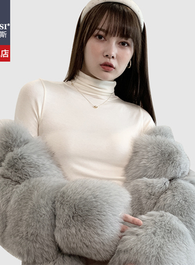 韩玛斯高领打底衫女薄款秋衣肌底衣修身无痕内搭上衣秋冬季H12012