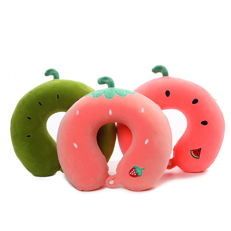 厂家现货水果u型枕定制 创意小清新办公午休u型枕记忆棉u型枕