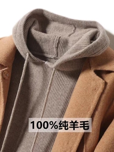 2023秋冬新款 连帽毛衫 女纯色加厚针织毛衣宽松打底衫