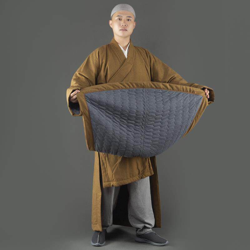 新款冬季长褂僧服保暖毛呢加厚大