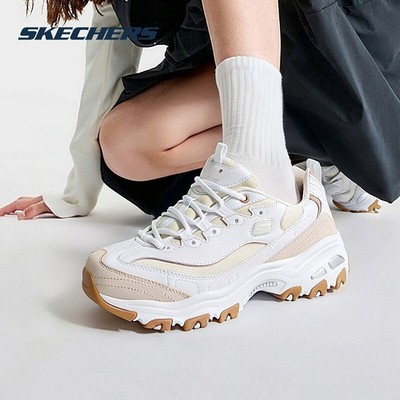 斯凯奇女鞋官方正品熊猫鞋春季新款透气厚底老爹鞋软底运动鞋子女