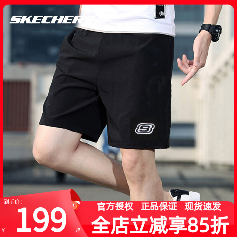 斯凯奇短裤男碳黑色夏季五分裤