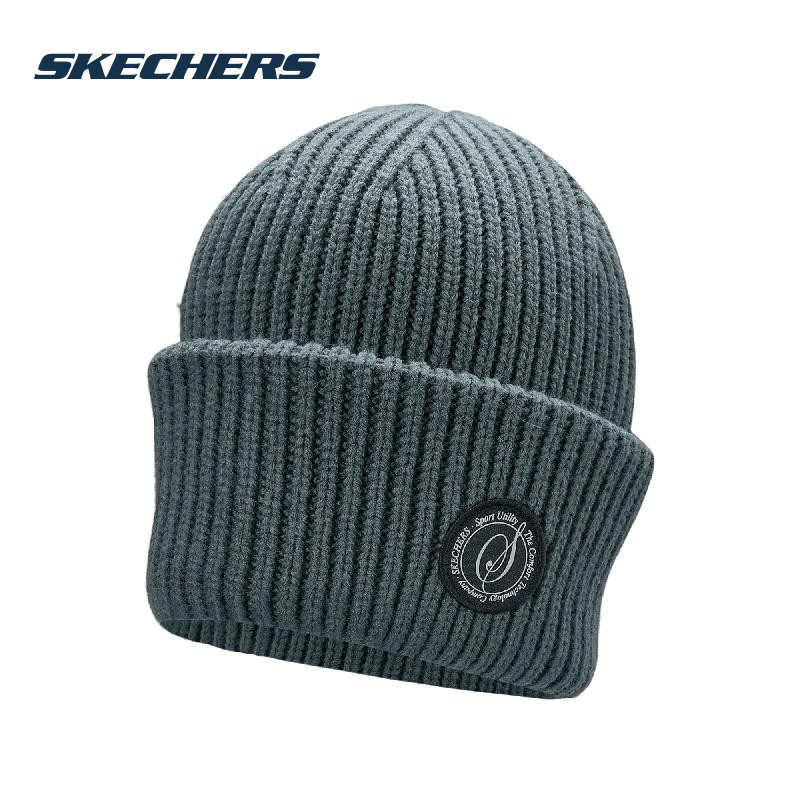 斯凯奇男帽女帽运动帽冬季新款保暖针织帽情侣款防风毛线帽绒线帽